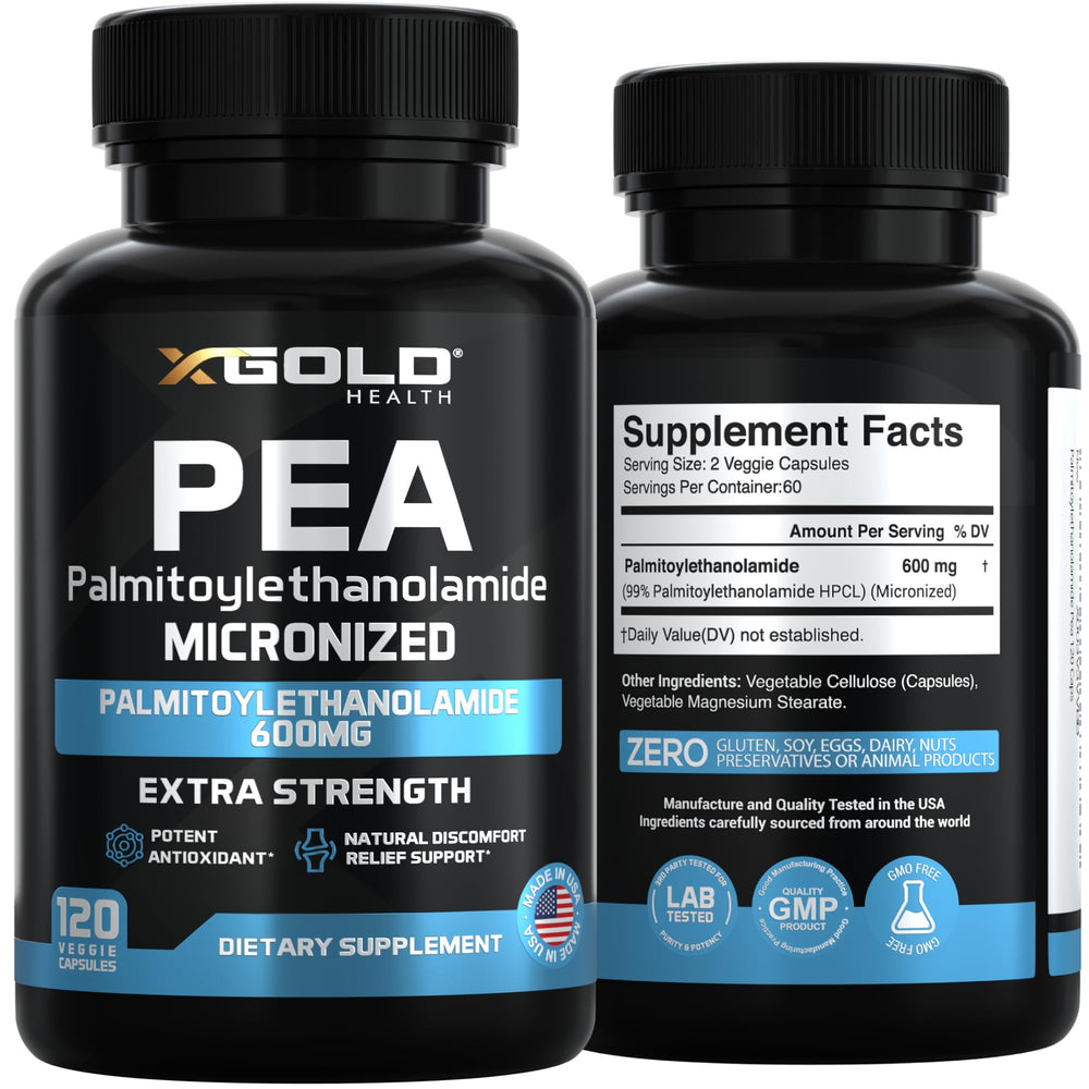 X Gold Health en cocina junto a vaso de agua para uso diario conveniente