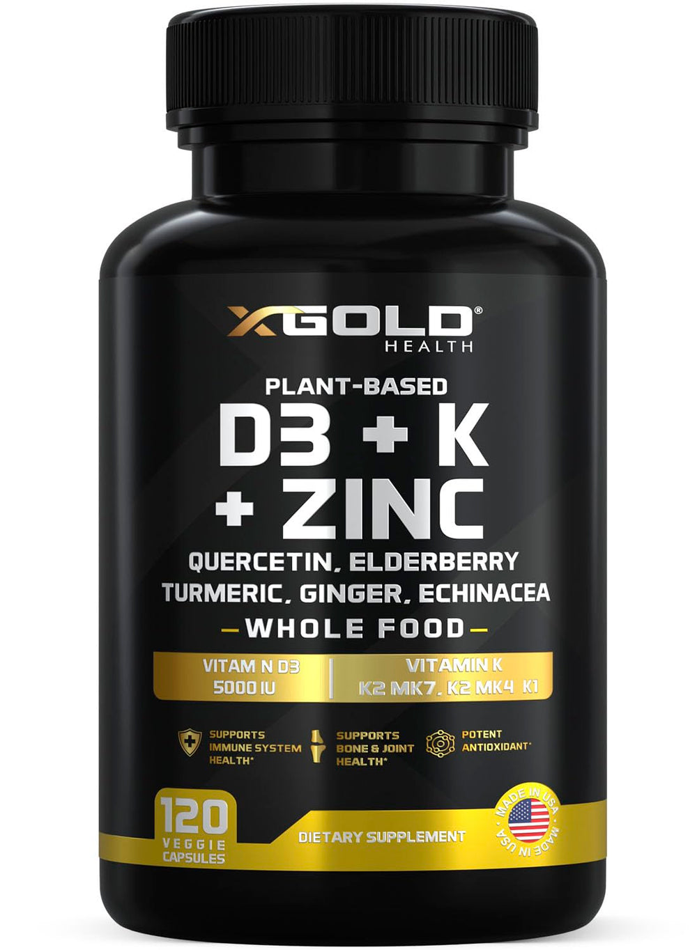 X Gold Health frontal del envase mostrando la etiqueta clara y beneficios