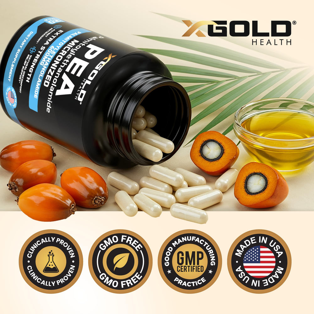 X Gold Health cápsula en mano para comparar tamaño y facilidad de ingestión