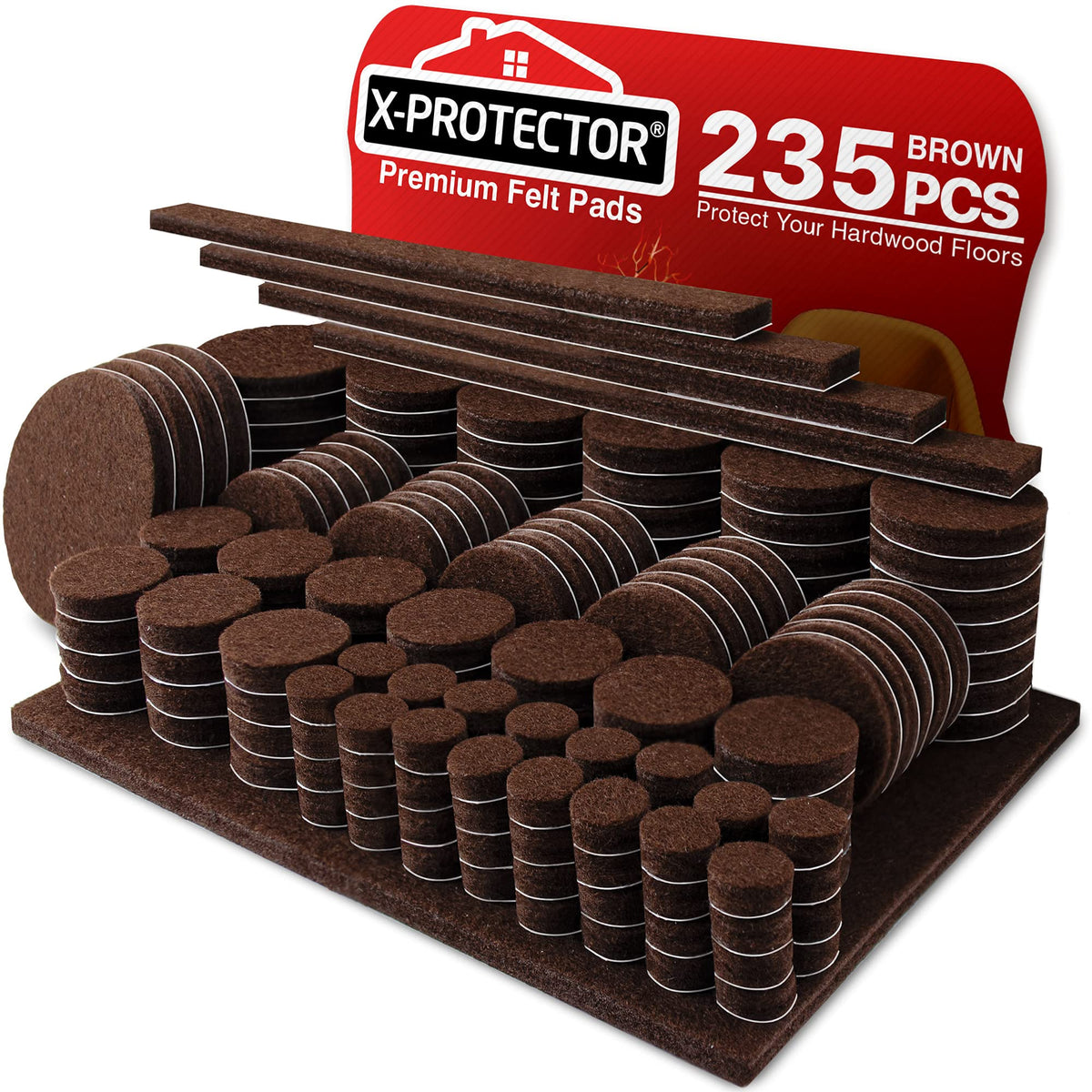 X-Protector frente del empaque mostrando 235 piezas y variedad