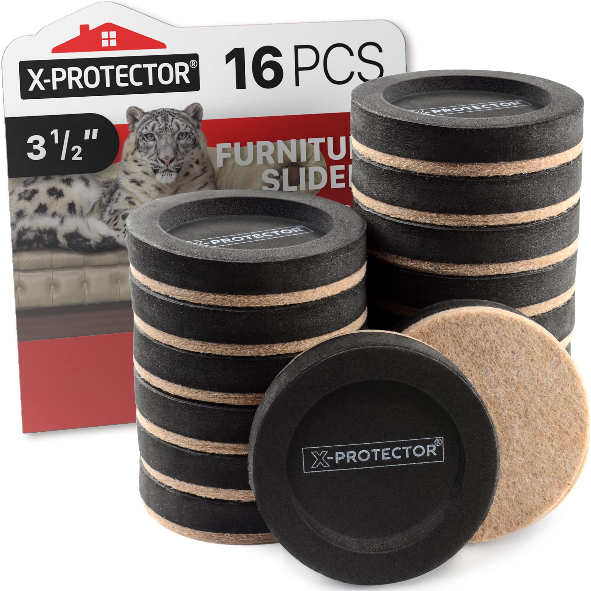 X-Protector empaque frontal mostrando 16 piezas y beneficio de protección