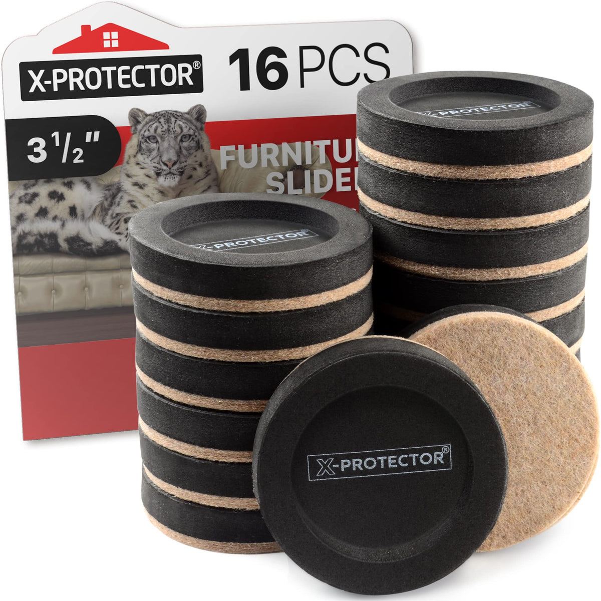 X-Protector empaque frontal mostrando 16 piezas y beneficio de protección