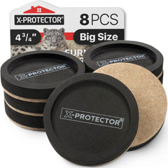 X-Protector vista frontal del empaque que protege suelos y facilita mover muebles