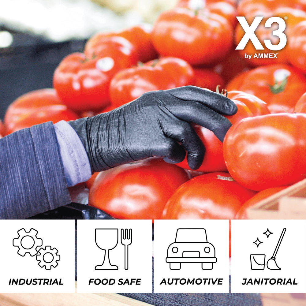 X3 guantes nitrilo etiqueta embalaje información clara de producto
