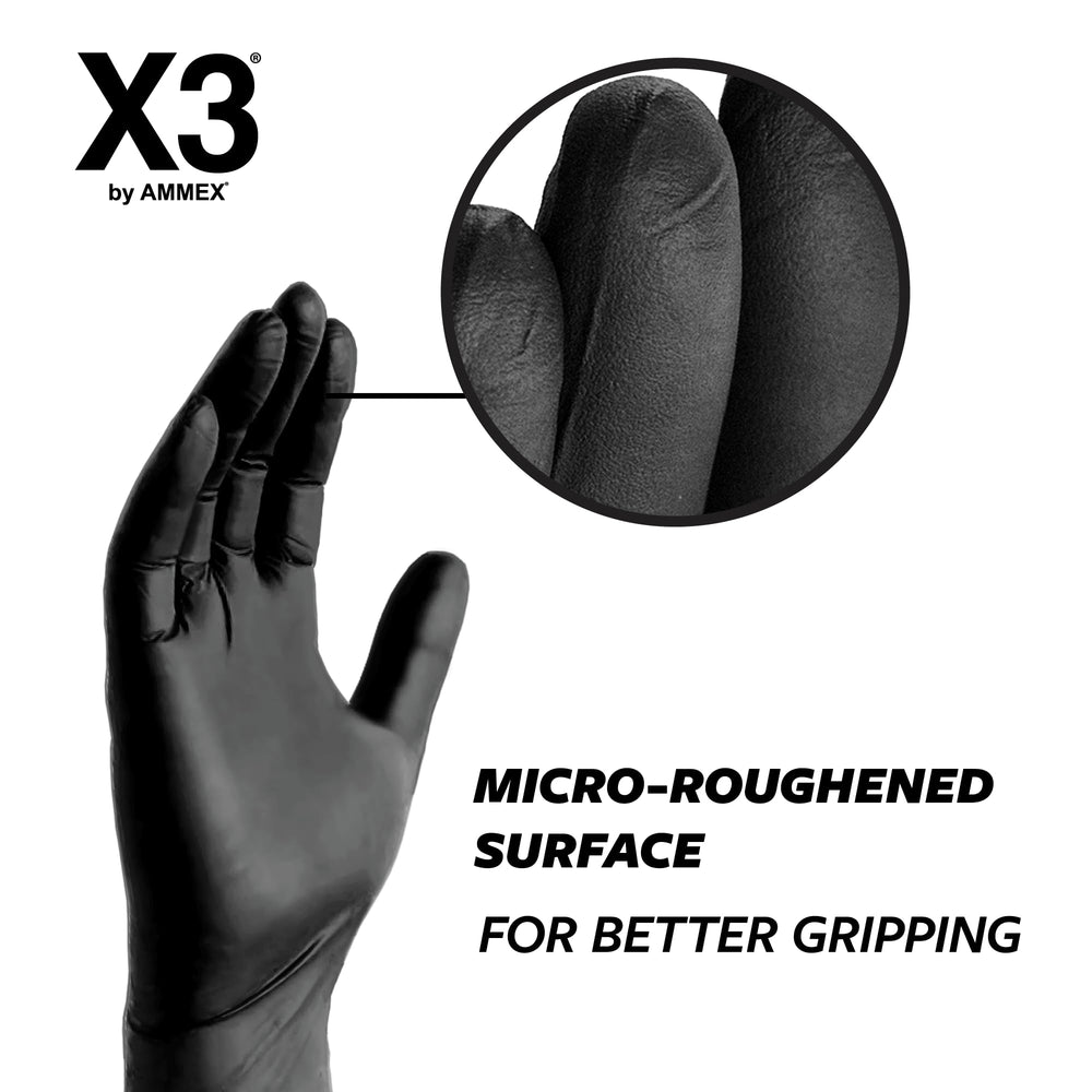 X3 guantes nitrilo comparación de tallas muestra ajuste claro