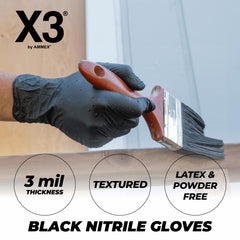 X3 guantes nitrilo detalle textura agarre seguro y preciso