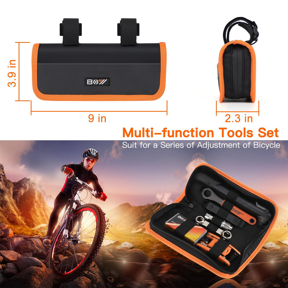 XCH Robots waterproof bag mounted to bike frame for hands‑free storage