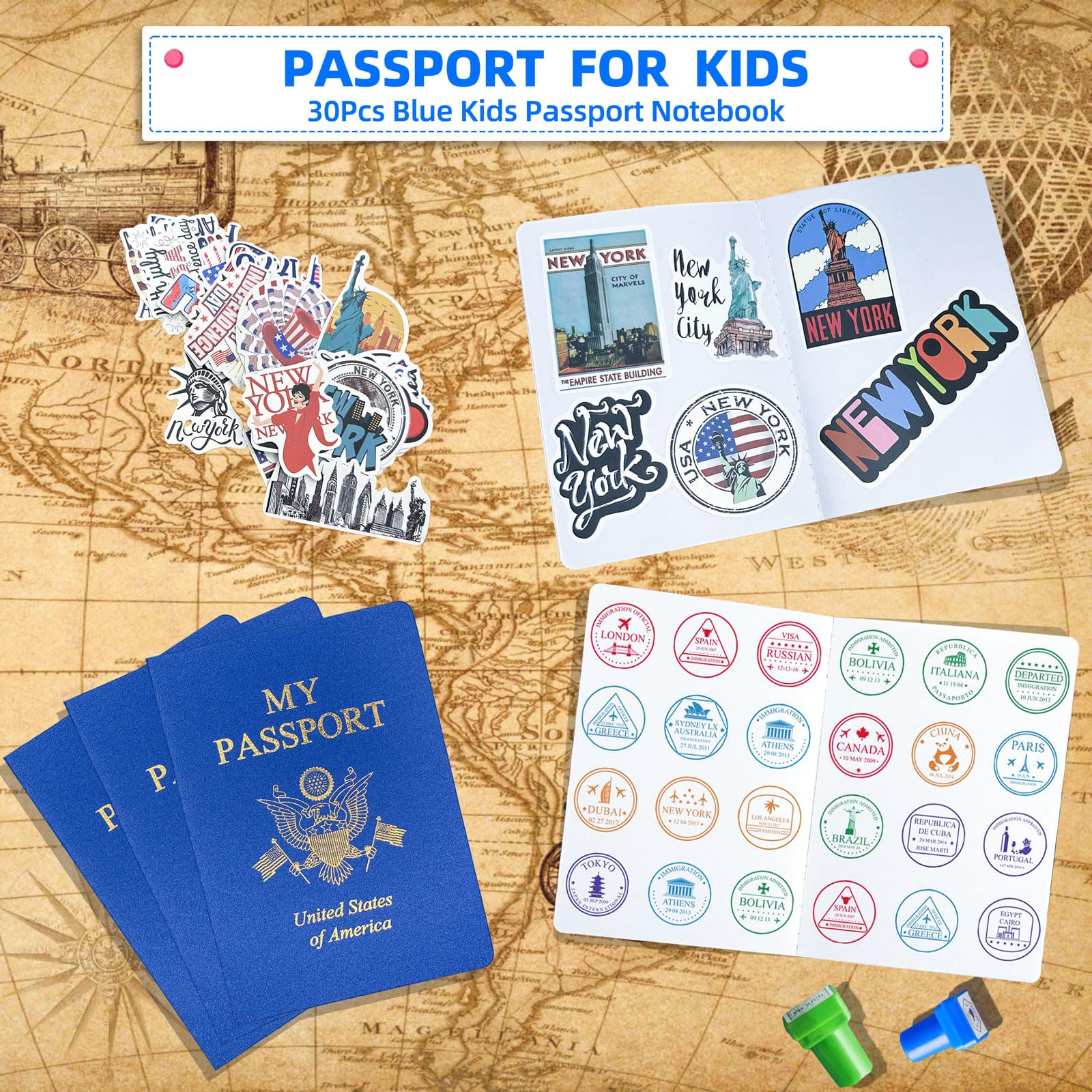 XIISVINT niño usando pasaporte en actividad creativa, promueve juego imaginativo