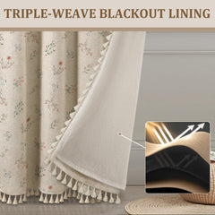 XOGUIBO borlas beige en borde que añaden detalle decorativo y acabado elegante