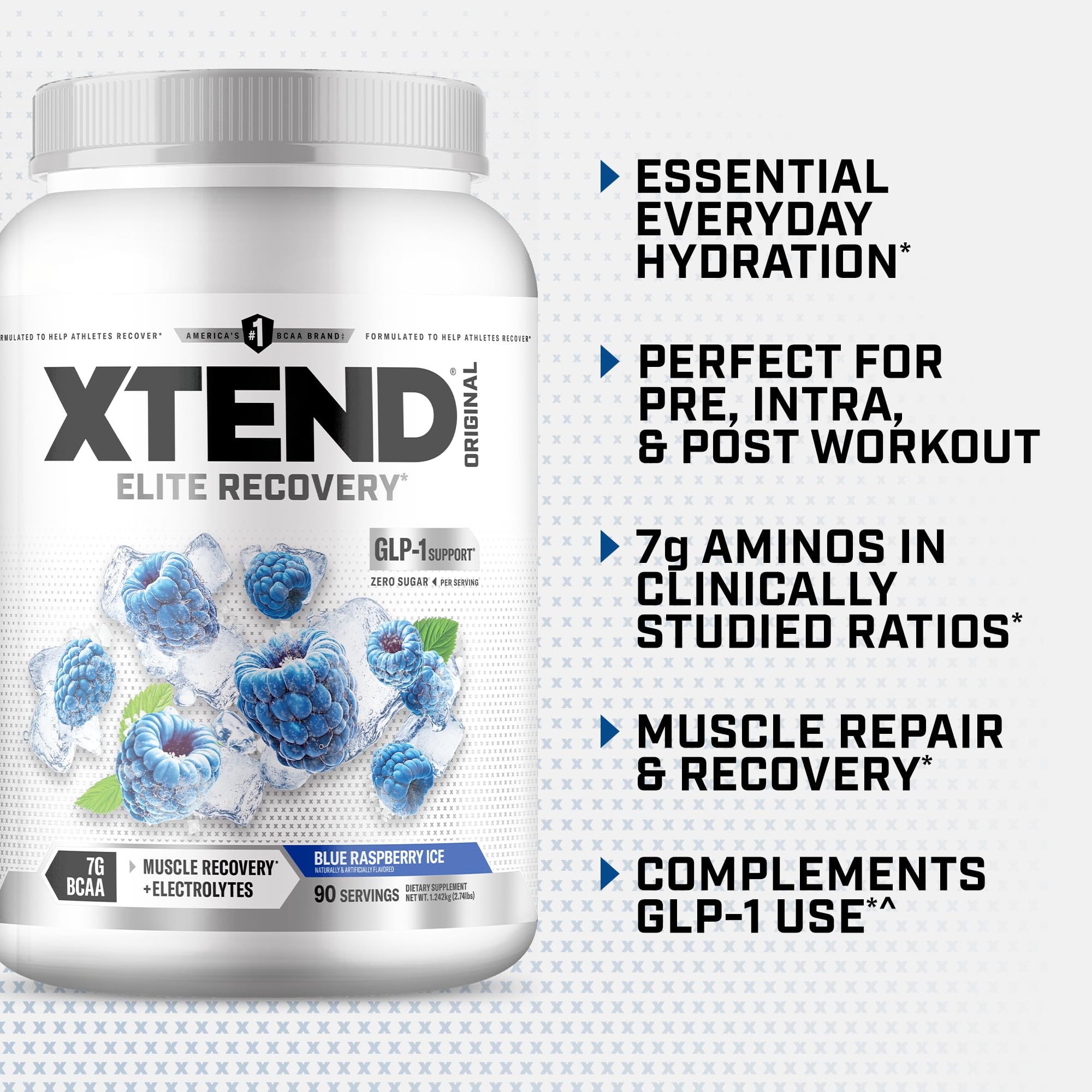 Xtend comparativa de tamaño con mano para visualizar 90 servicios y porciones