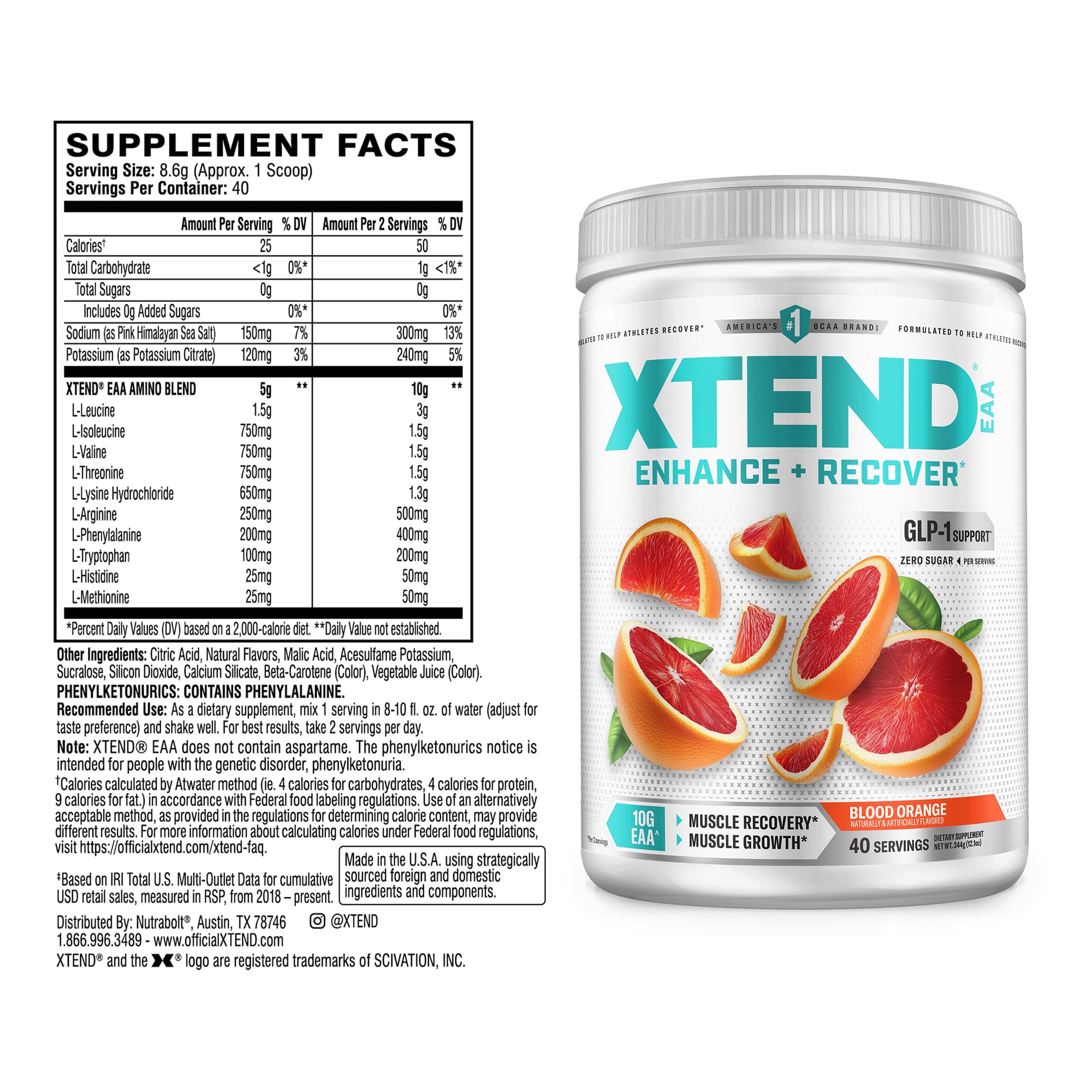 Xtend cuchara con polvo resaltando la dosificación práctica