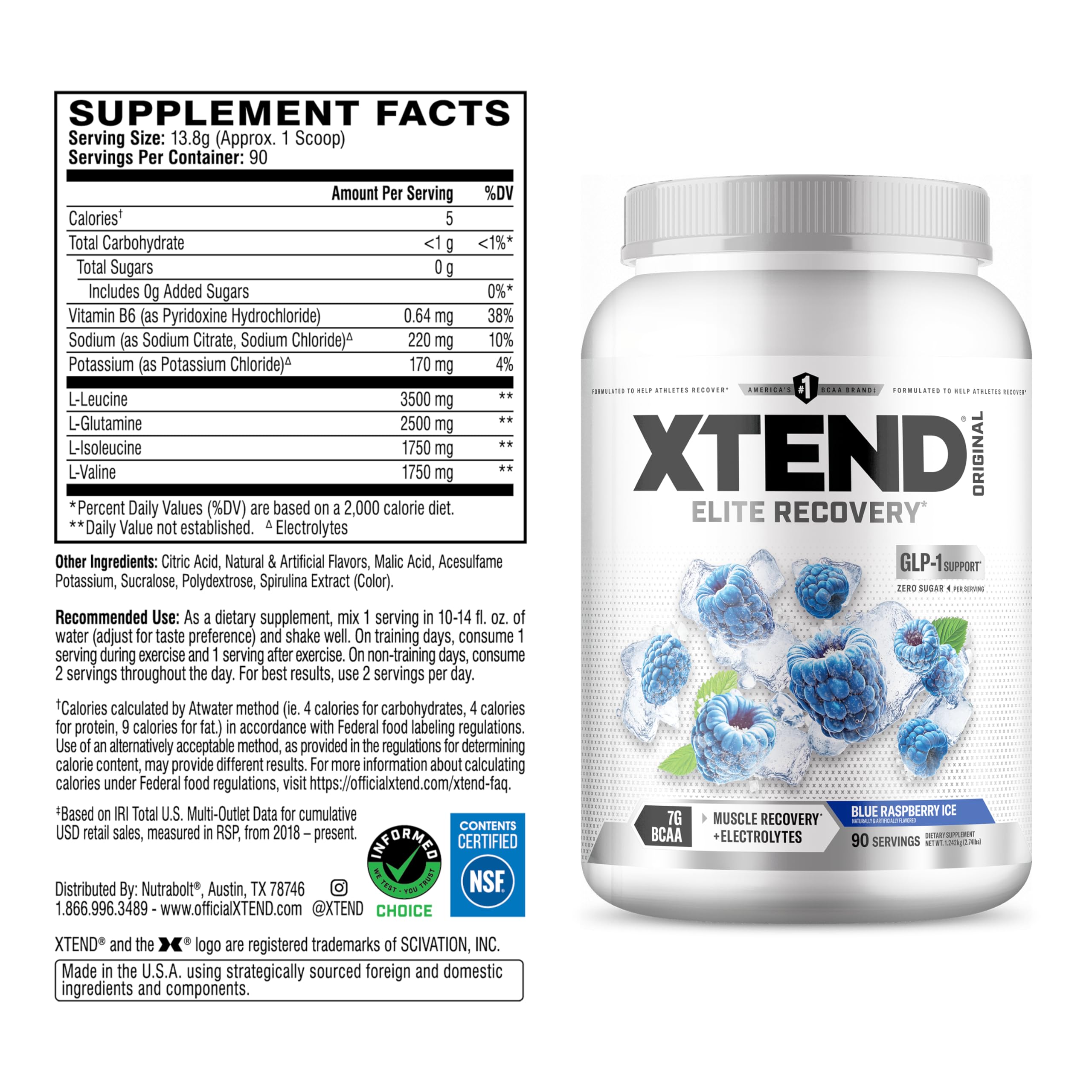 Xtend detalle del polvo y textura que facilita mezcla rápida y disolución homogénea