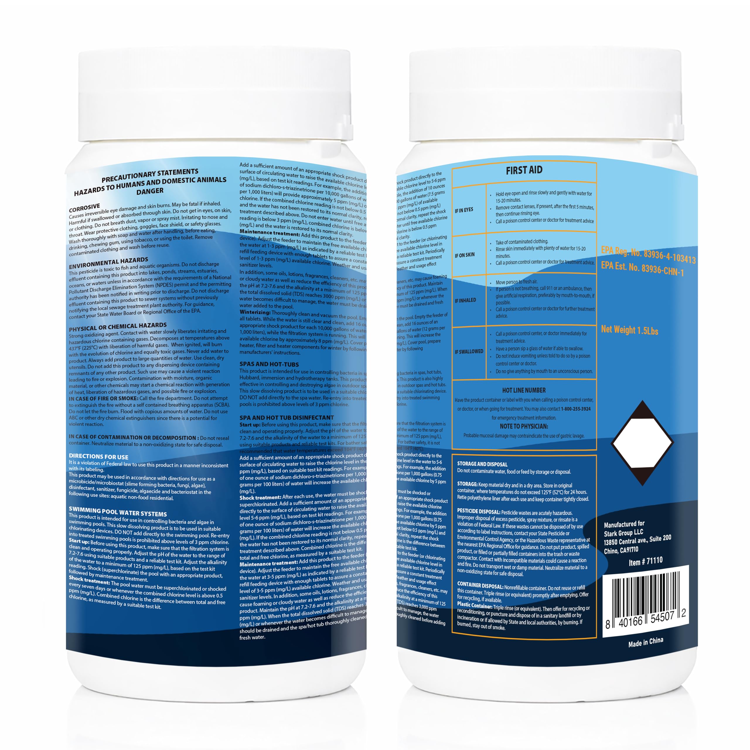 XtremepowerUS piscina cristalina con producto en uso, agua vistosa y clara