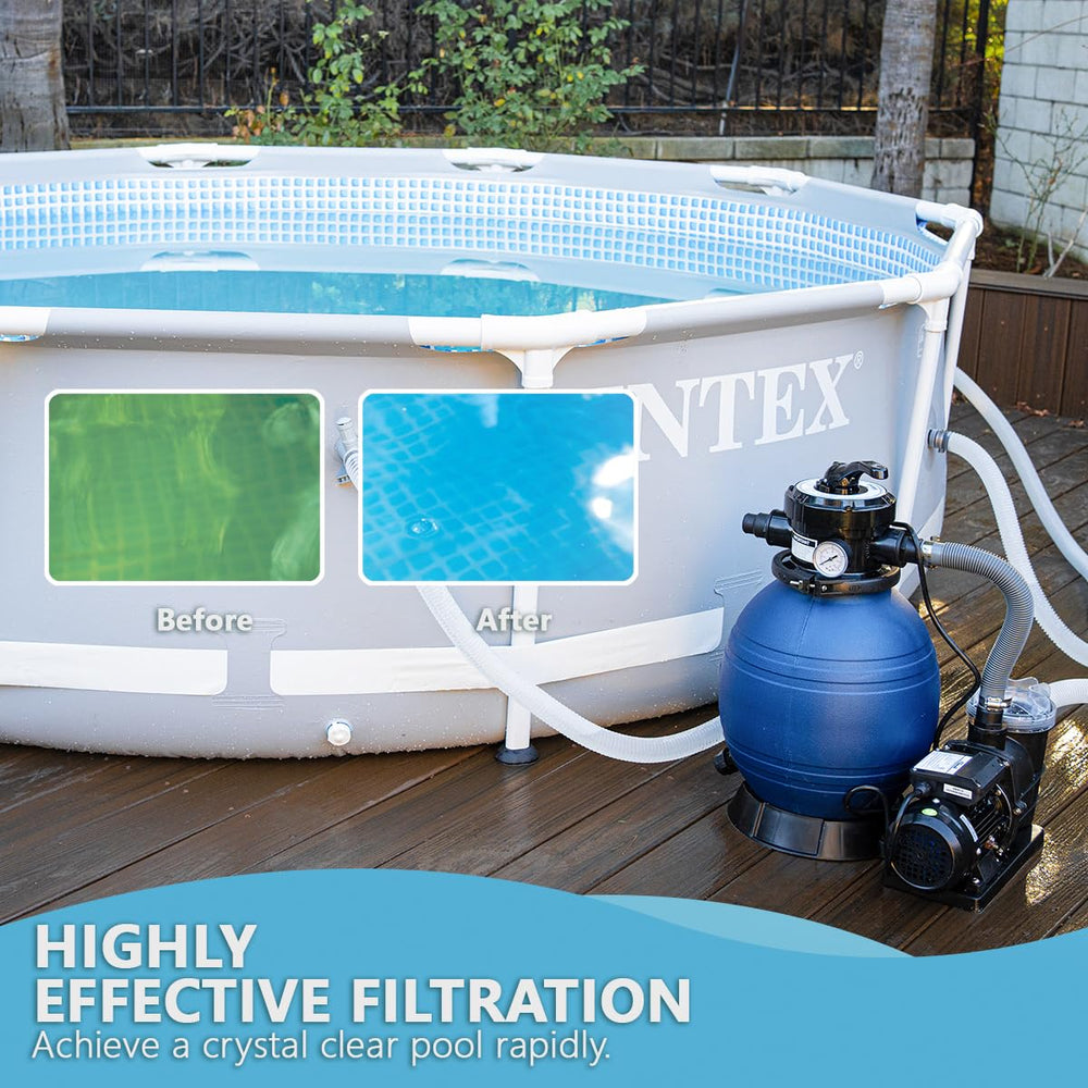 XtremepowerUS transparent strainer basket capturing debris, simplifies maintenance