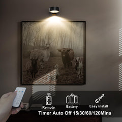 Xuolder lámpara instalada sobre un marco real resaltando fotografía