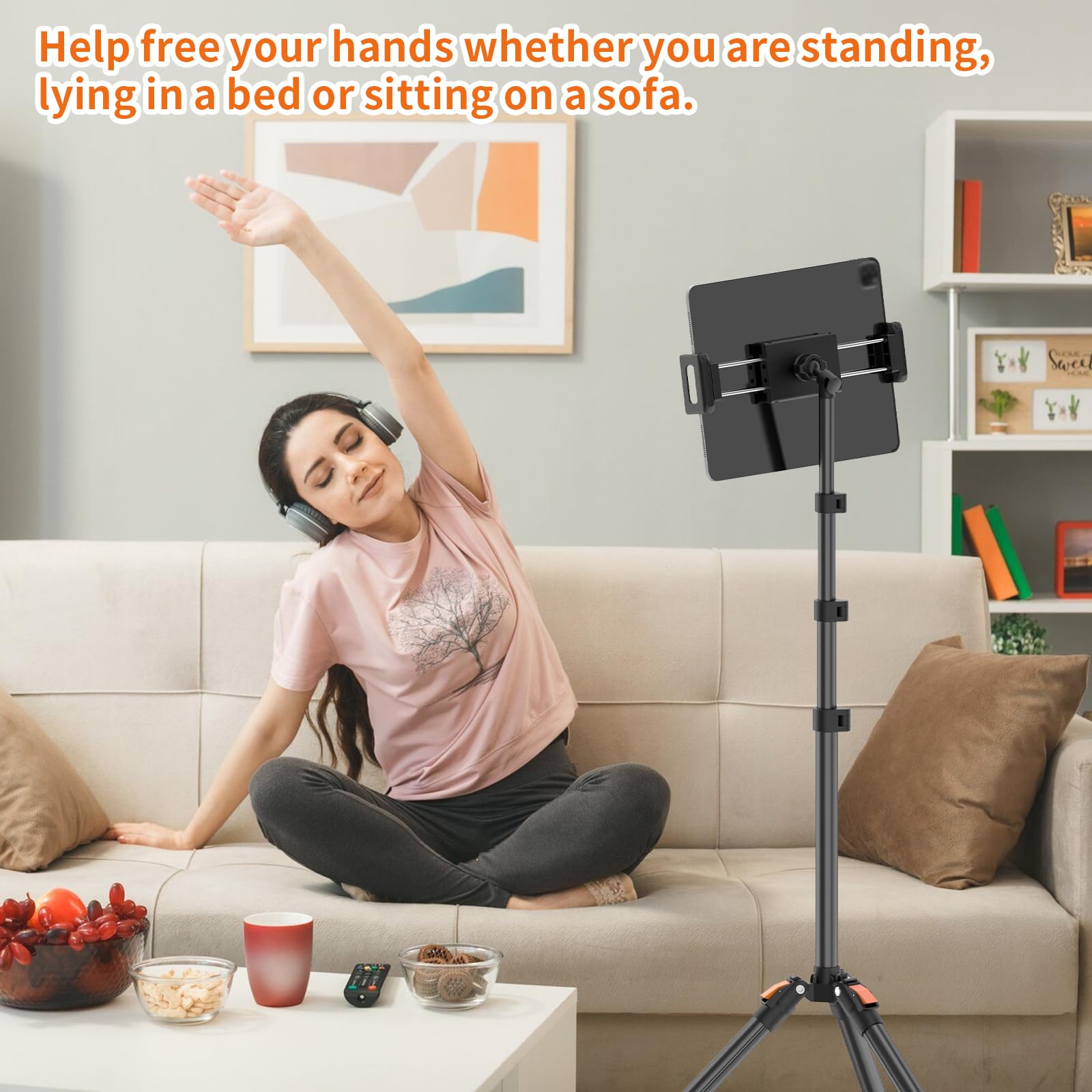 XXZU clip ajustable sujetando una tablet con seguridad