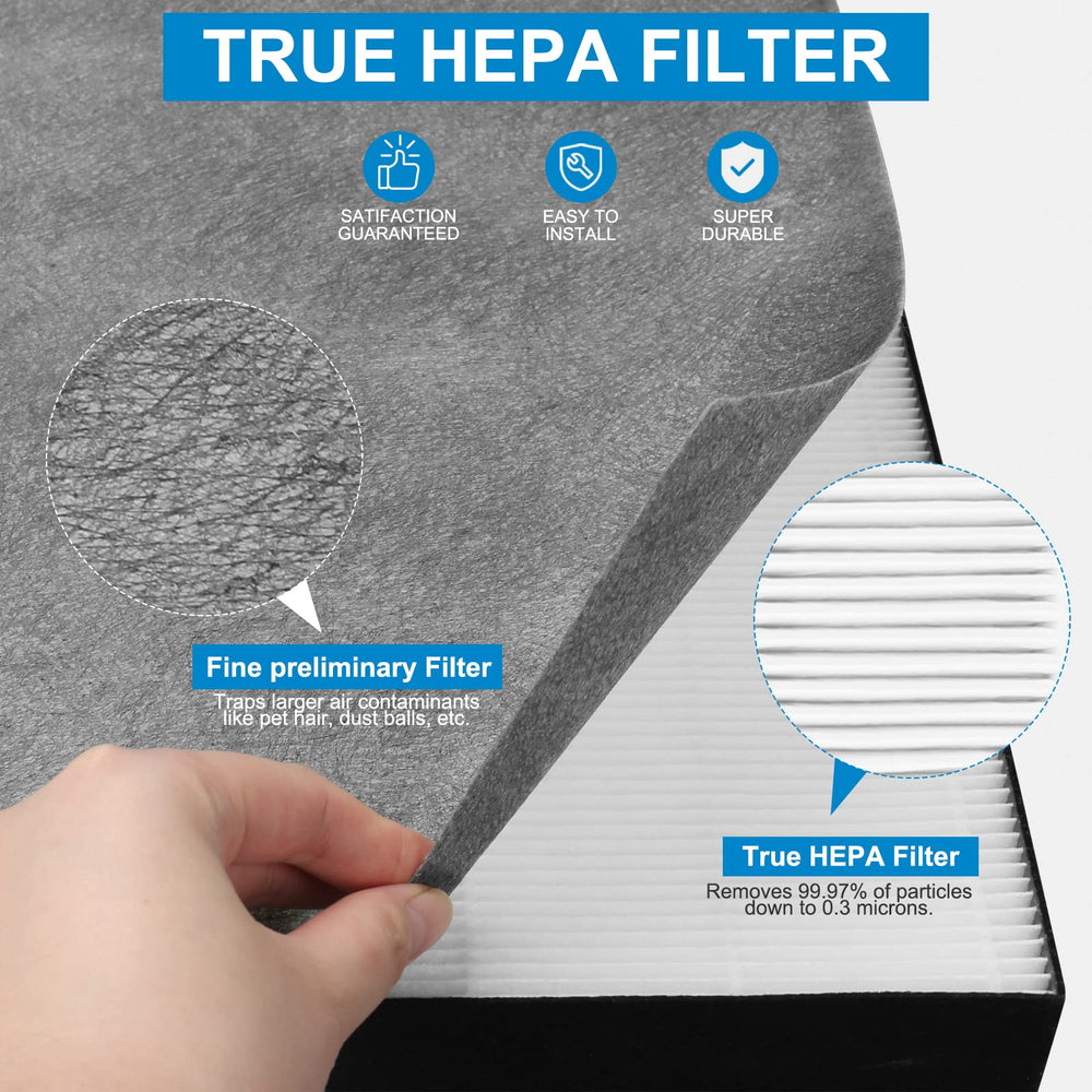 XY100T primer plano del pliegue HEPA resaltando filtración fina