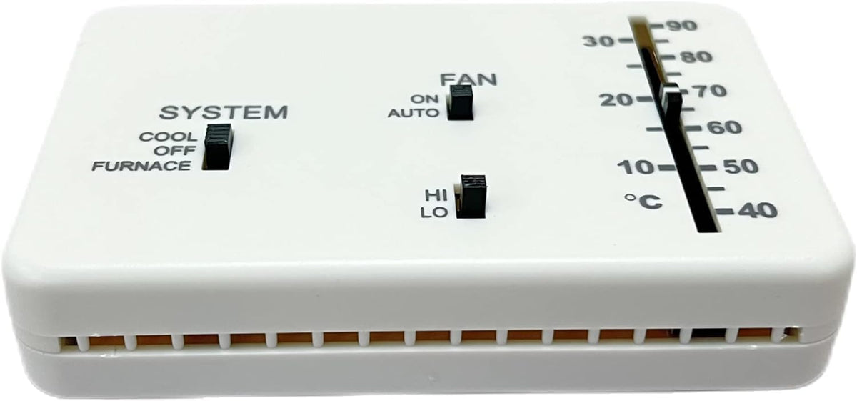 XZHJJF termostato RV frontal blanco mostrando modos y control, mejora el confort