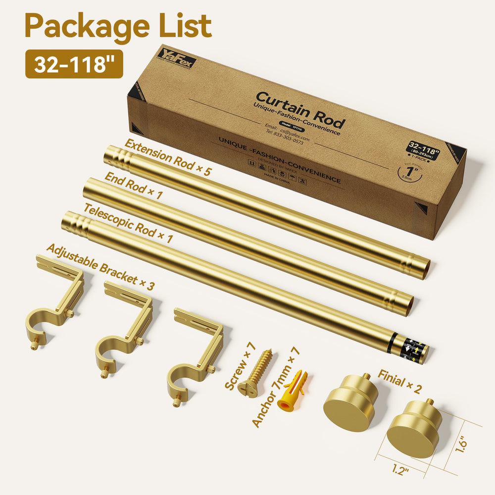 YaFex kit completo desplegado con tornillos y anclajes incluidos