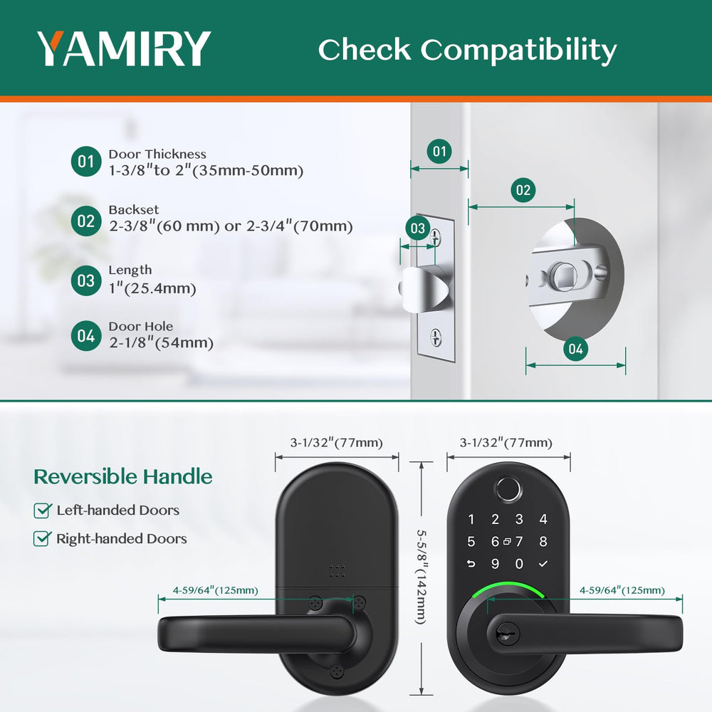 Yamiry perilla junto a puerta para comparar tamaño y ajuste