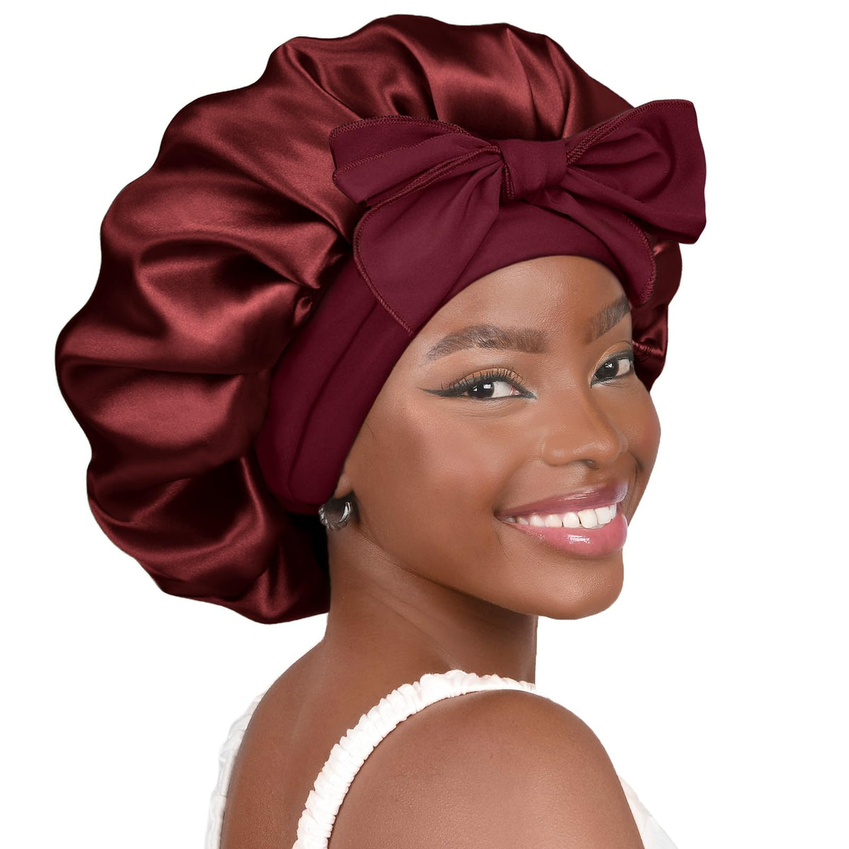 YANIBEST gorro frontal burdeos proteccion nocturna