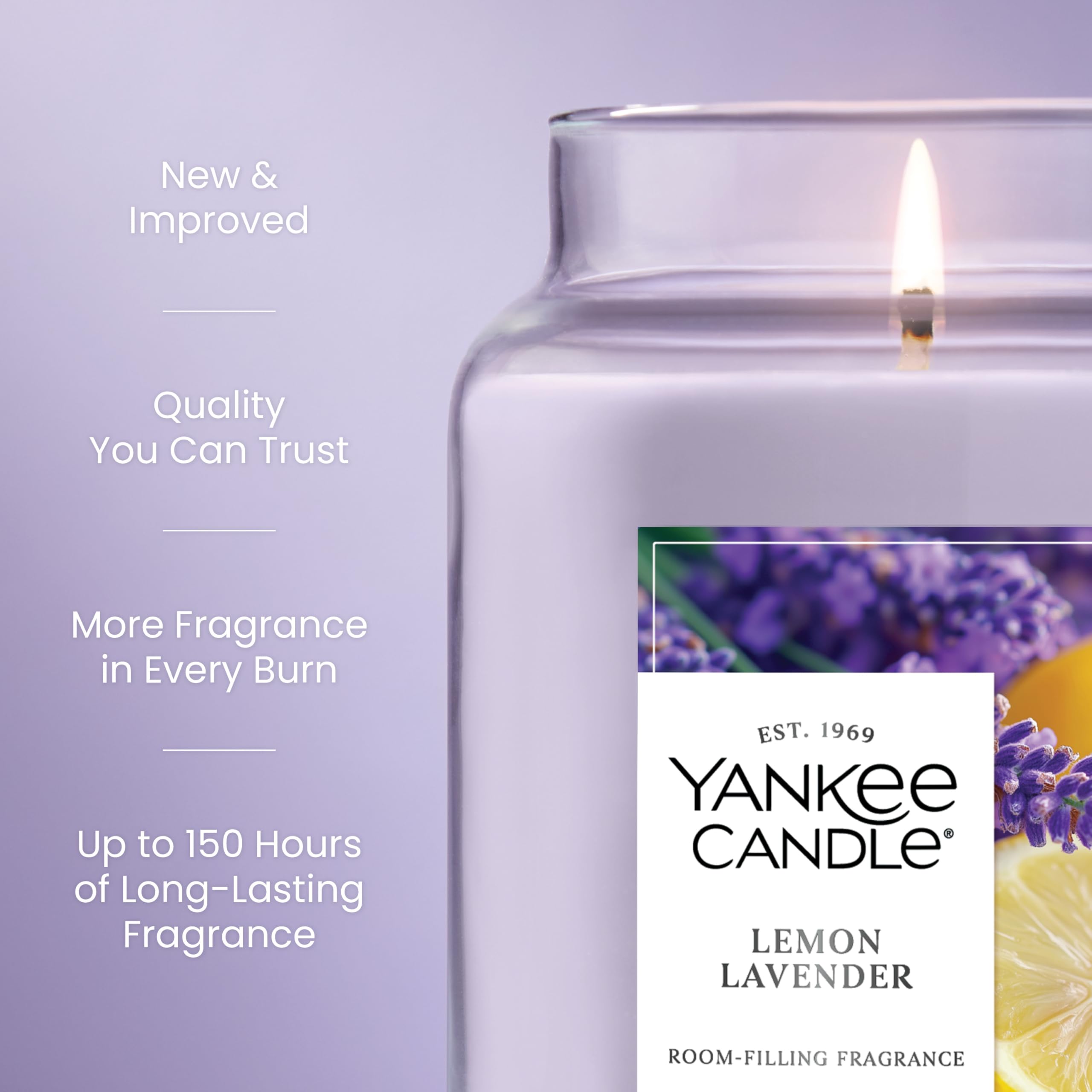 Yankee Candle detalle de mecha de fibra natural para combustión limpia