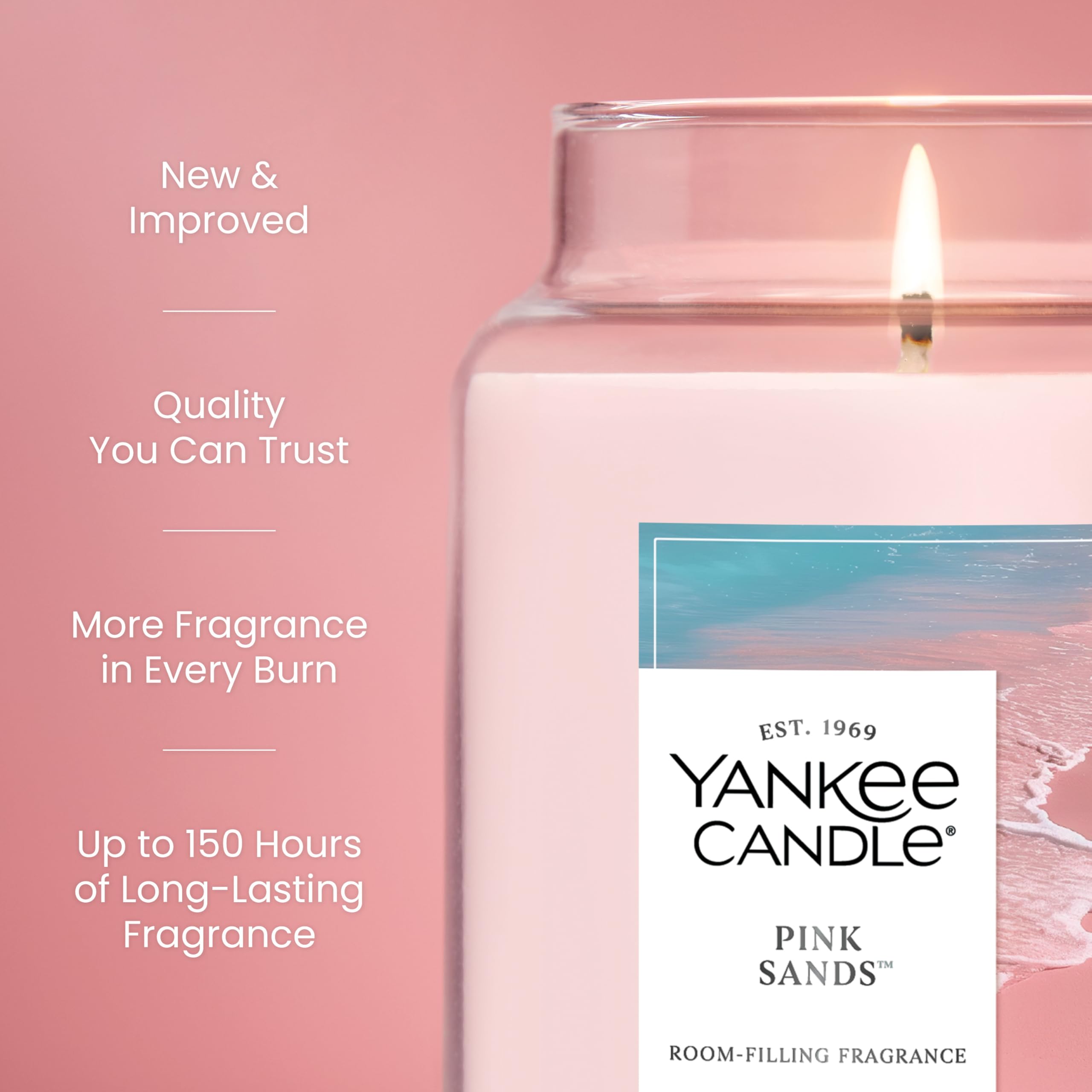 Yankee Candle textura de cera vegetal que ilustra quemado limpio y liberación de aroma