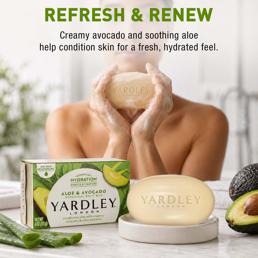 Yardley London barra Lemon Verbena en close-up ofreciendo frescura cítrica