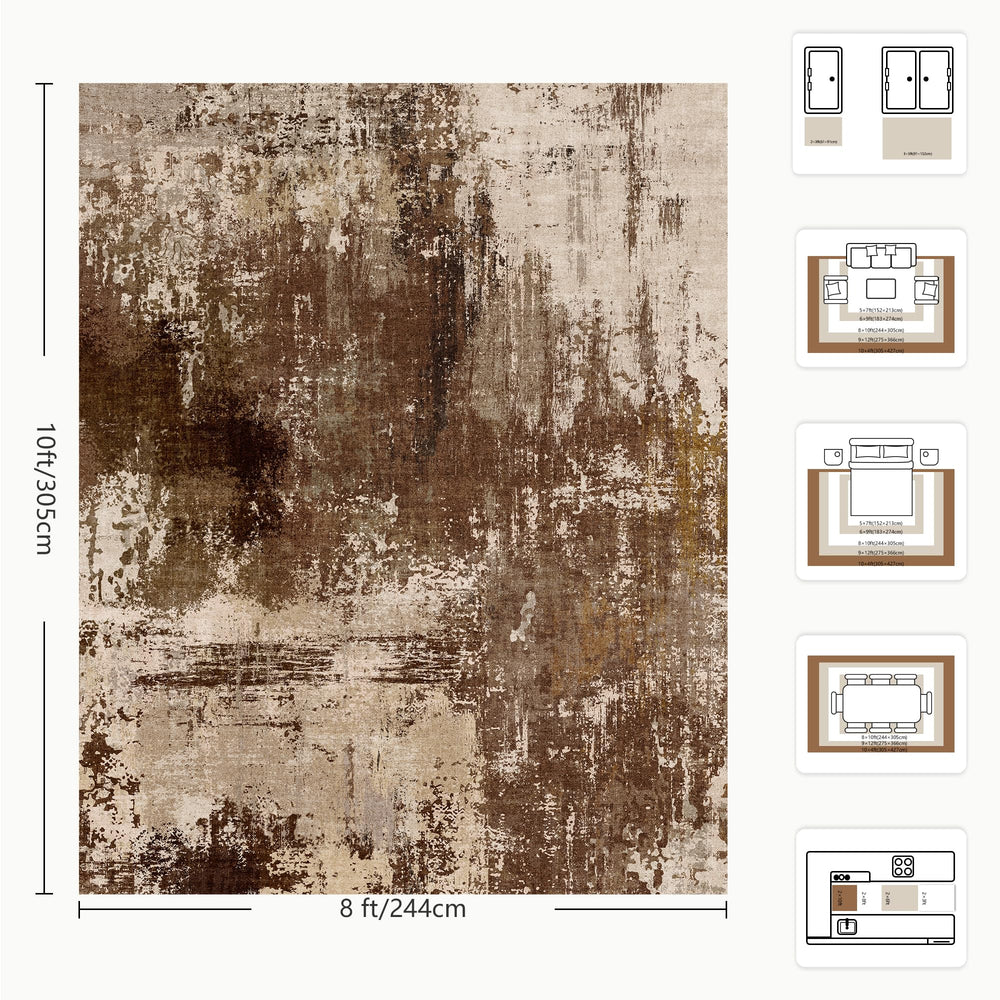 Yarooge alfombra A-Brown en dormitorio creando ambiente acogedor