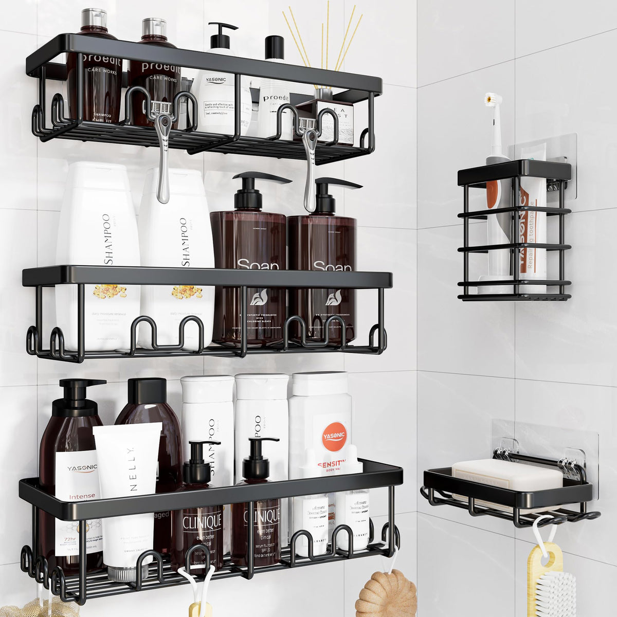 YASONIC vista frontal del organizador mostrando estantes y capacidad
