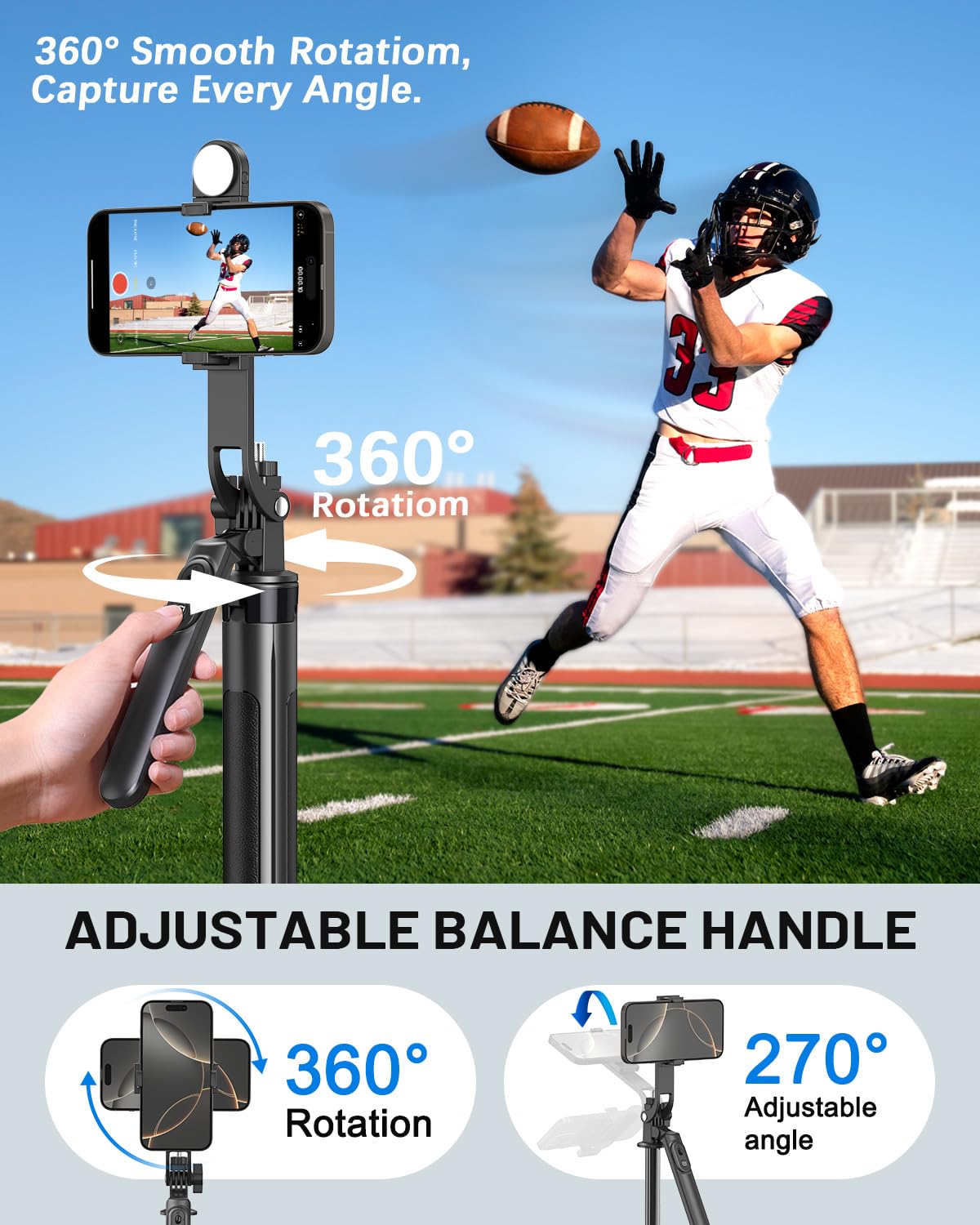 Yeaki control remoto Bluetooth en mano con alcance y facilidad para disparo a distancia