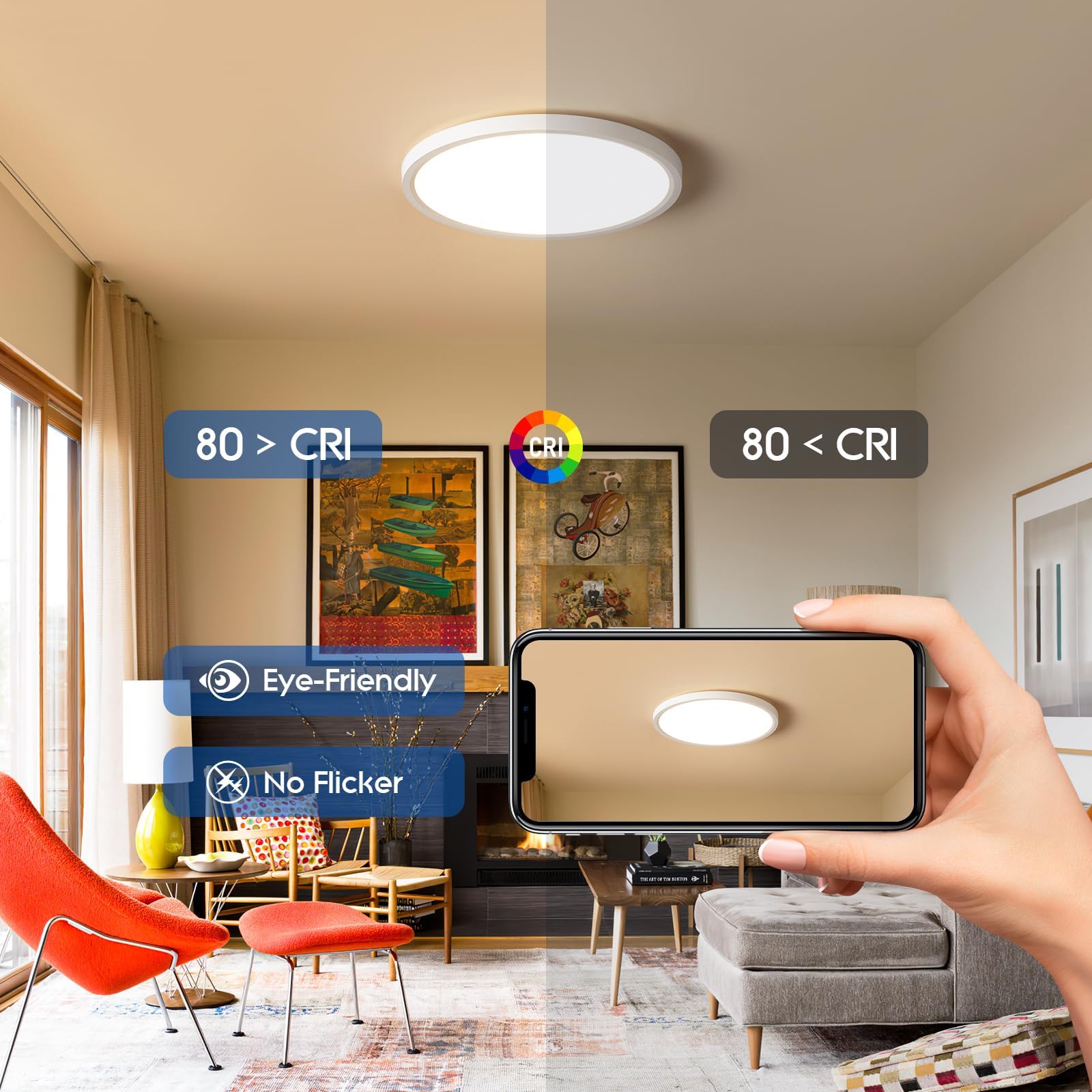 yelioled comparativa de tamaño junto a mano que ilustra perfil de 0.72 pulg