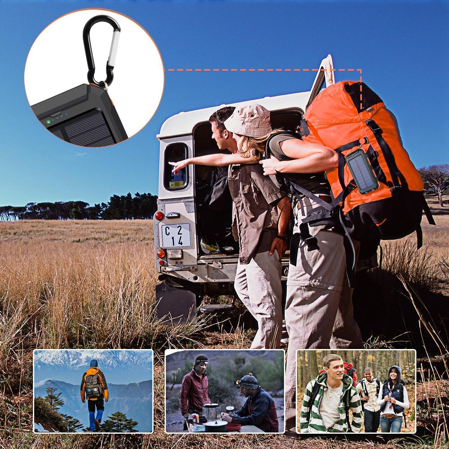 YELOMIN uso nocturno en camping con luces LED y carga para dispositivos