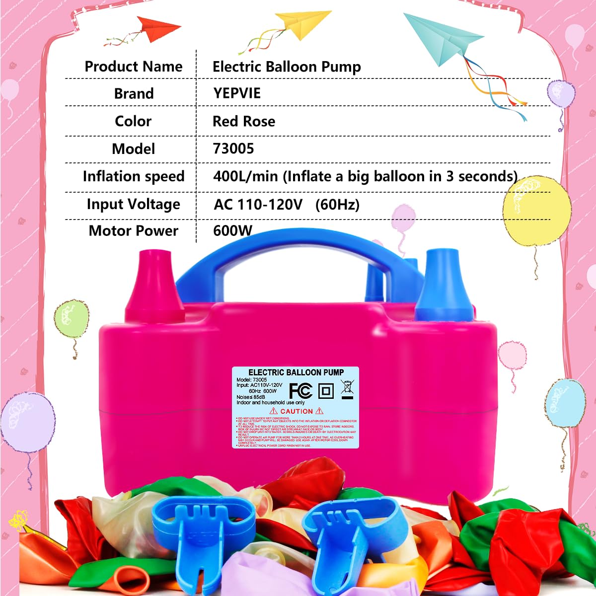 YEPVIE control manual del inflador para ajustar volumen del globo con precisión