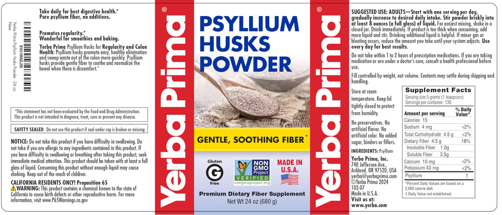 Yerba Prima masa de pan con psyllium incorporado, mejora la estructura de horneado