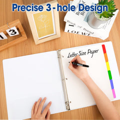 YesBes three-hole detail demonstrating pre-punched holes for easy binder fit
