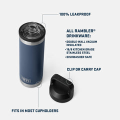 Tapa Chug de YETI Rambler detalle del cierre y asa TripleHaul, evita derrames