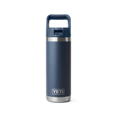 YETI Rambler frontal Navy mostrando diseño resistente y aspecto profesional