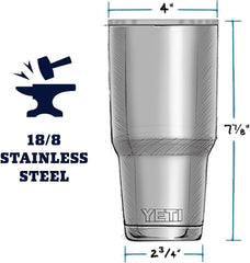 YETI Rambler detalle del recubrimiento Duracoat que resiste desgaste