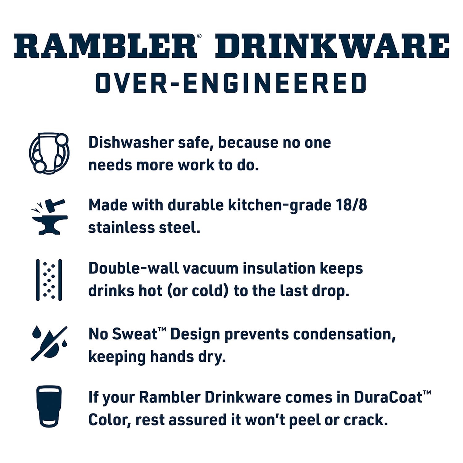 YETI Rambler primer plano del asa para un agarre seguro y transporte cómodo