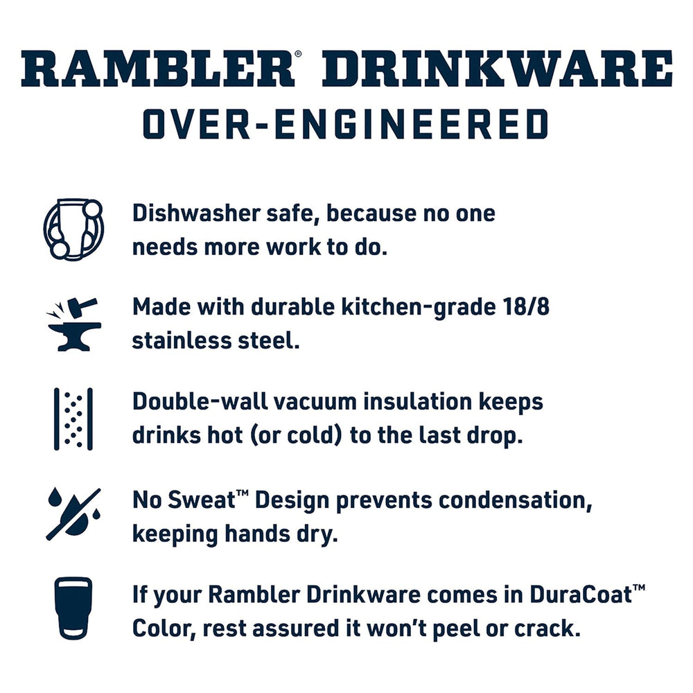 YETI Rambler primer plano del asa para un agarre seguro y transporte cómodo
