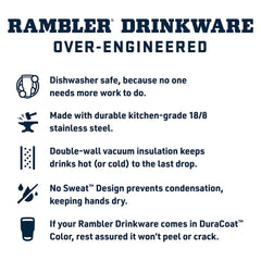 YETI Rambler primer plano del asa para un agarre seguro y transporte cómodo