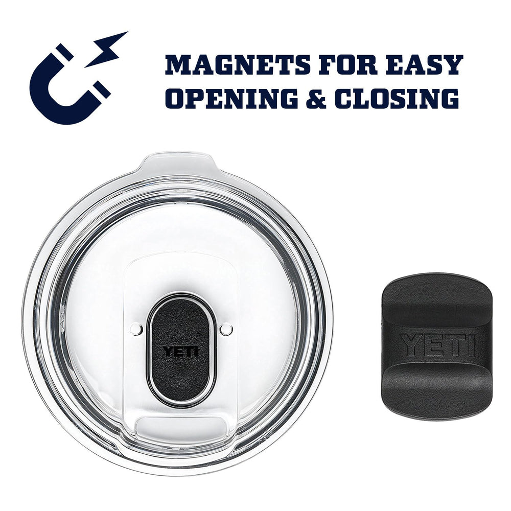 YETI Rambler etiqueta con dimensiones y especificaciones claras