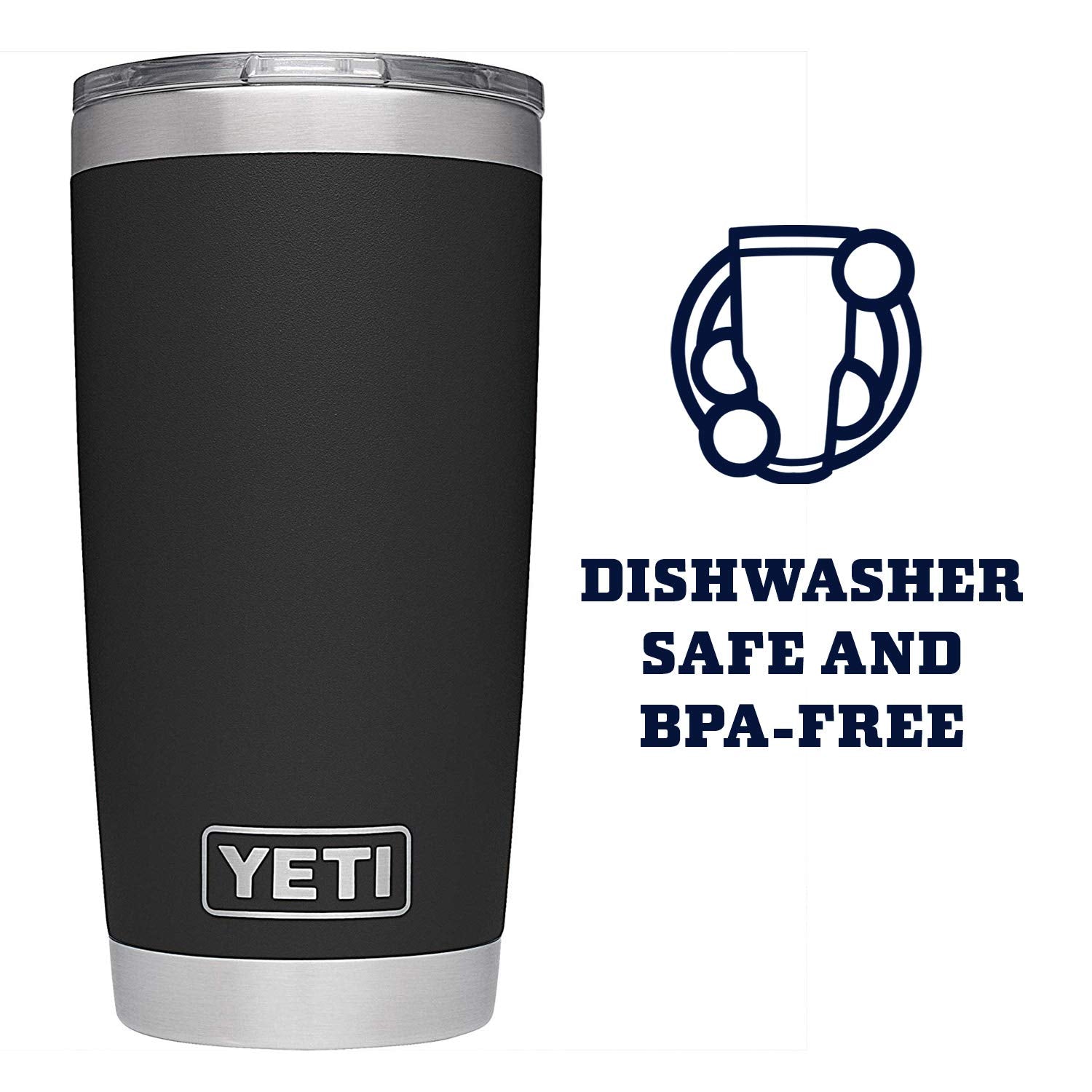 YETI Rambler primer plano del acero inoxidable y aislamiento