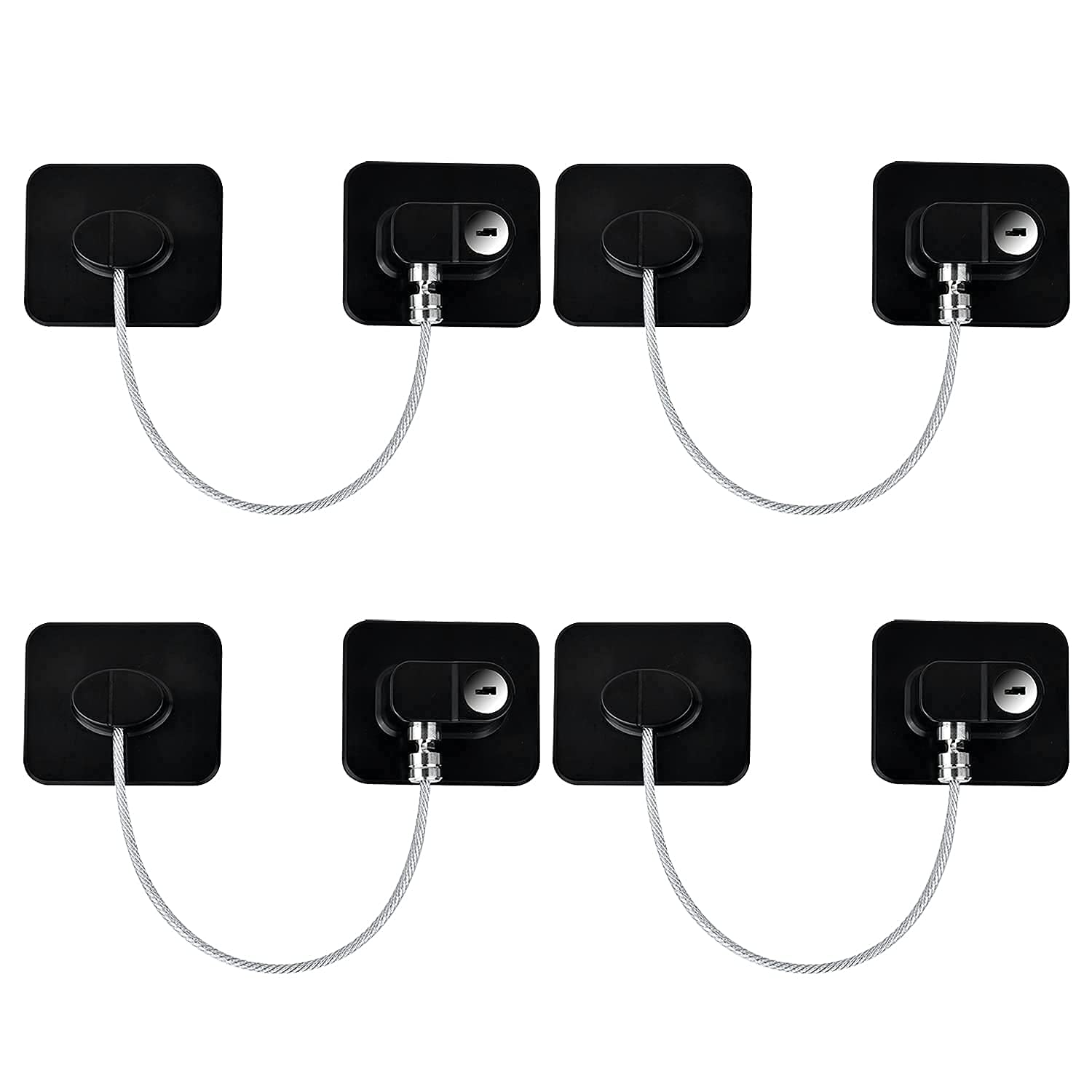 YEYA front packaging showing 4-pack locks and included keys for convenient safety