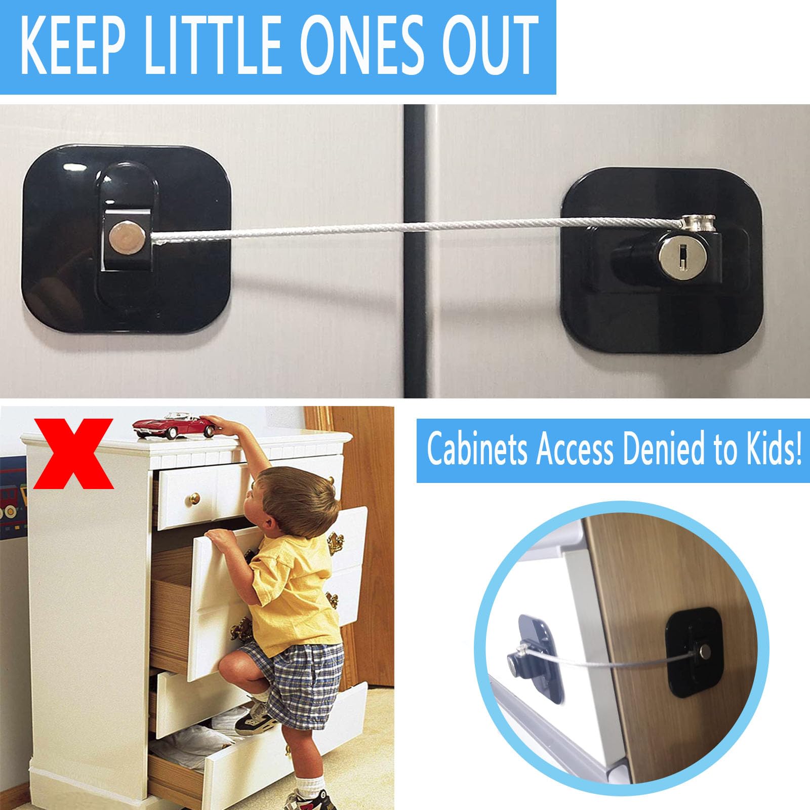 YEYA lock mounted on kitchen cupboard offering secure storage protection