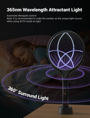 YISSVIC placed on base with LED lit demonstrating auto zap mode benefit