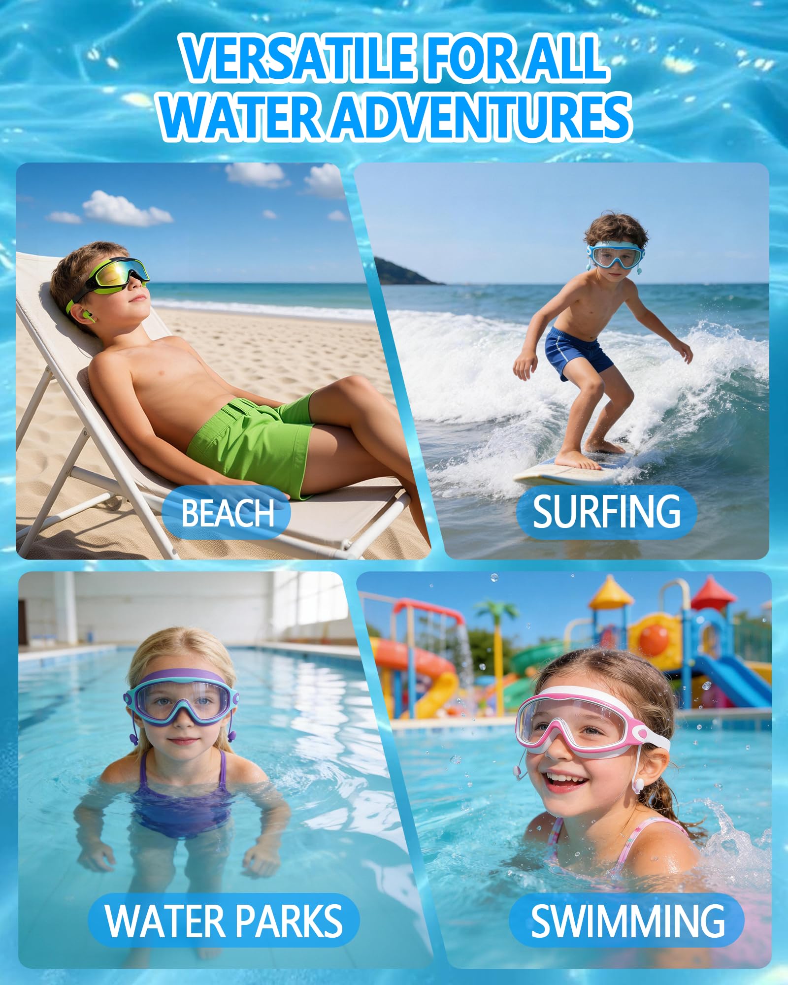 YLKJSWIM lente con efecto antirreflejo mostrando protección UV y menos brillo