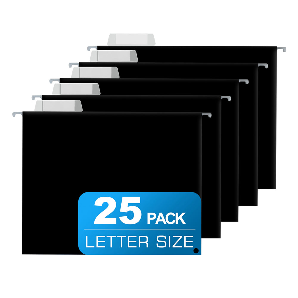 YNXPTBNC paquete frontal de 25 carpetas negro, orden visible