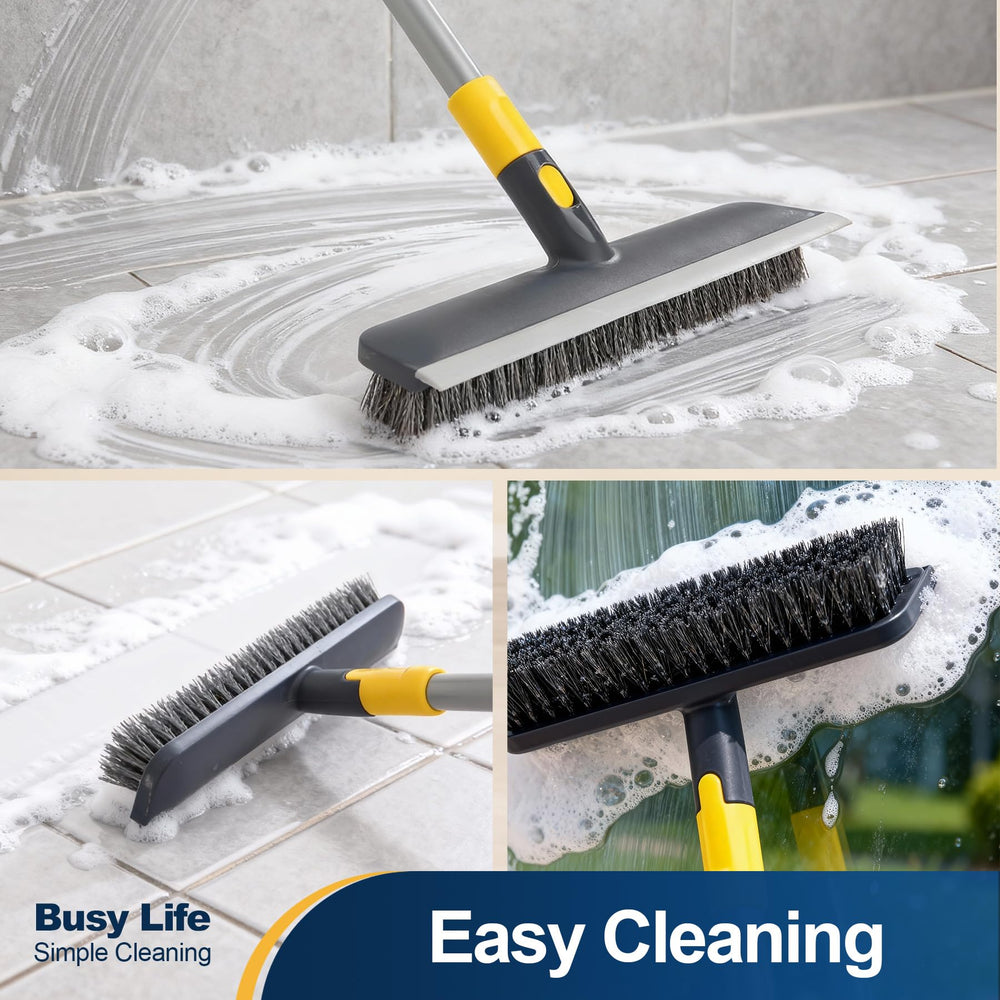 Yocada limpiando ducha en baño optimizando la limpieza de paredes y suelo